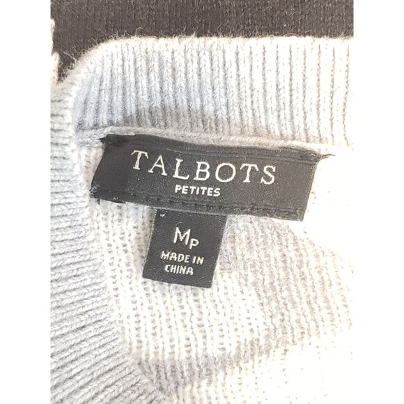 Talbots Black Gray Giraffe Print Knit Pullover Sweater Size Medium - Picture 4 of 8